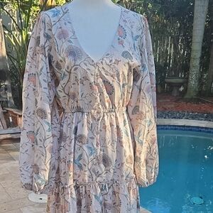 Seraphine Pastel Floral Long Sleeve Dress